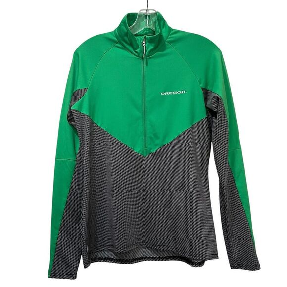 Antigua Women’s Small Oregon Ducks Long Sleeve Golf Half Zip Shirt B2 - Picture 1 of 7